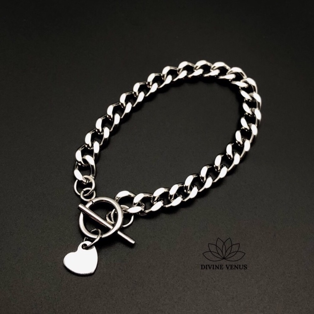 Toggle Clasp Curb Chain Bracelet | Stainless Steel